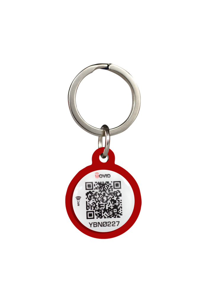 Dije Localizador para Mascotas Movid – Metal Rojo
