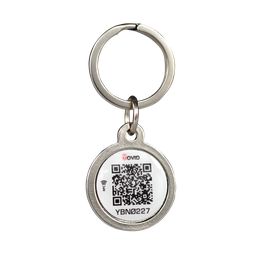 Dije Localizador para Mascotas Movid – Metal Plateado